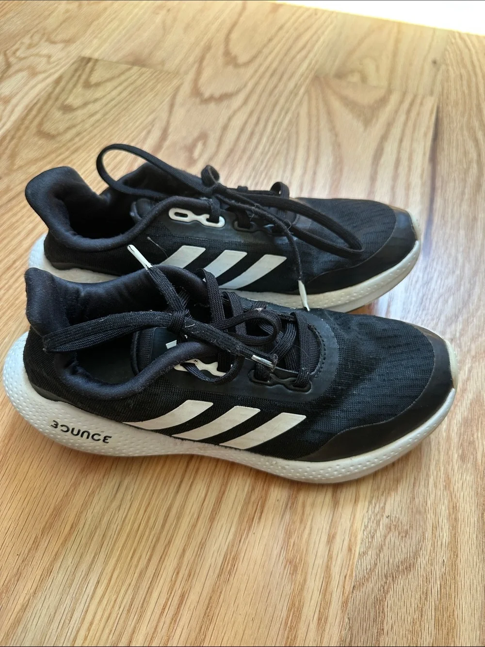 adidas Kids Black and White Bounce Sneakers